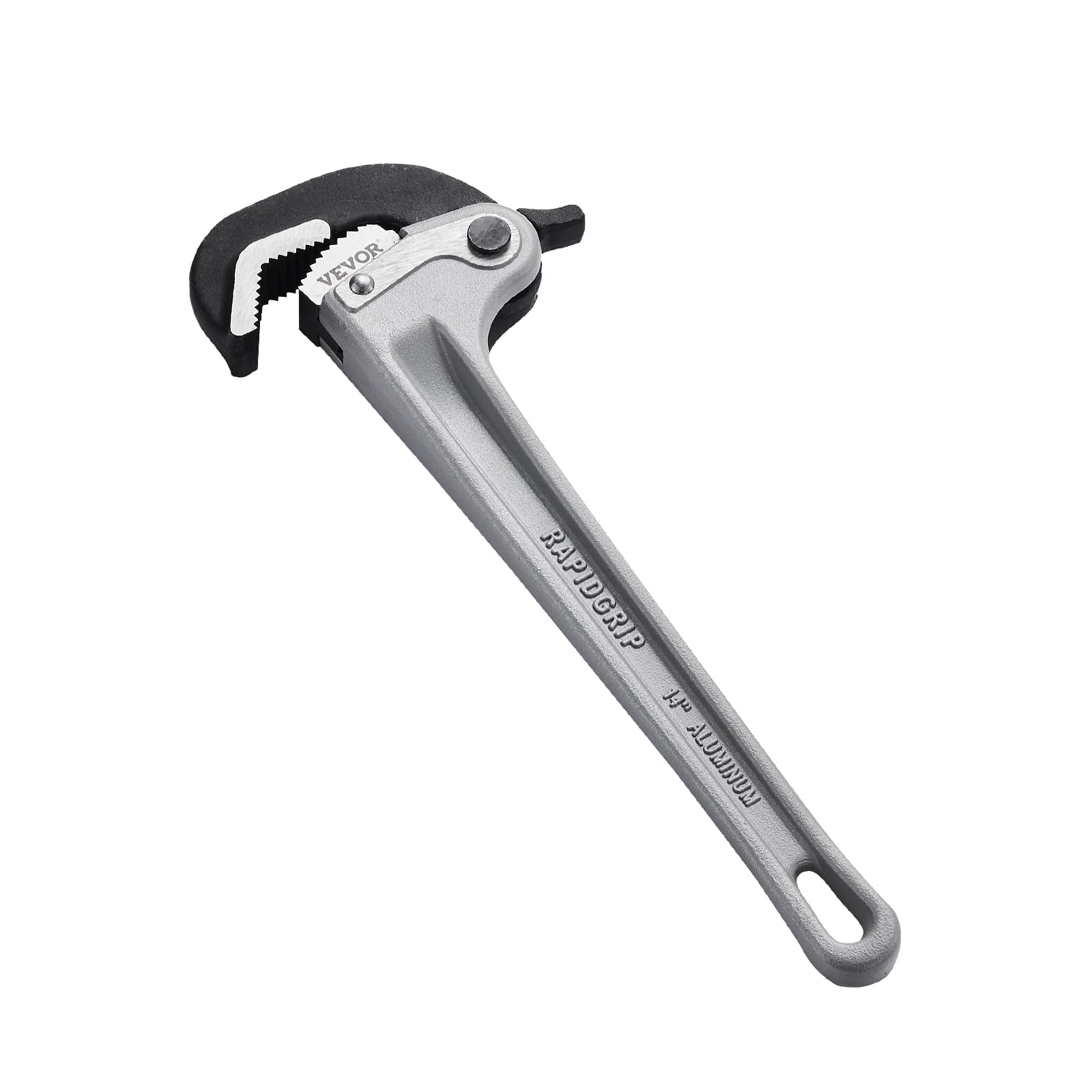 VEVOR Pipe Wrench, 14'' Aluminum Straight Pipe Wrench, Automatic Jaw Adjustment, Adjustable Plumbing Wrench, Easy to Carry, Ergo